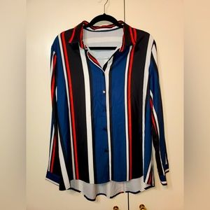 Stripped blue and orange blouse